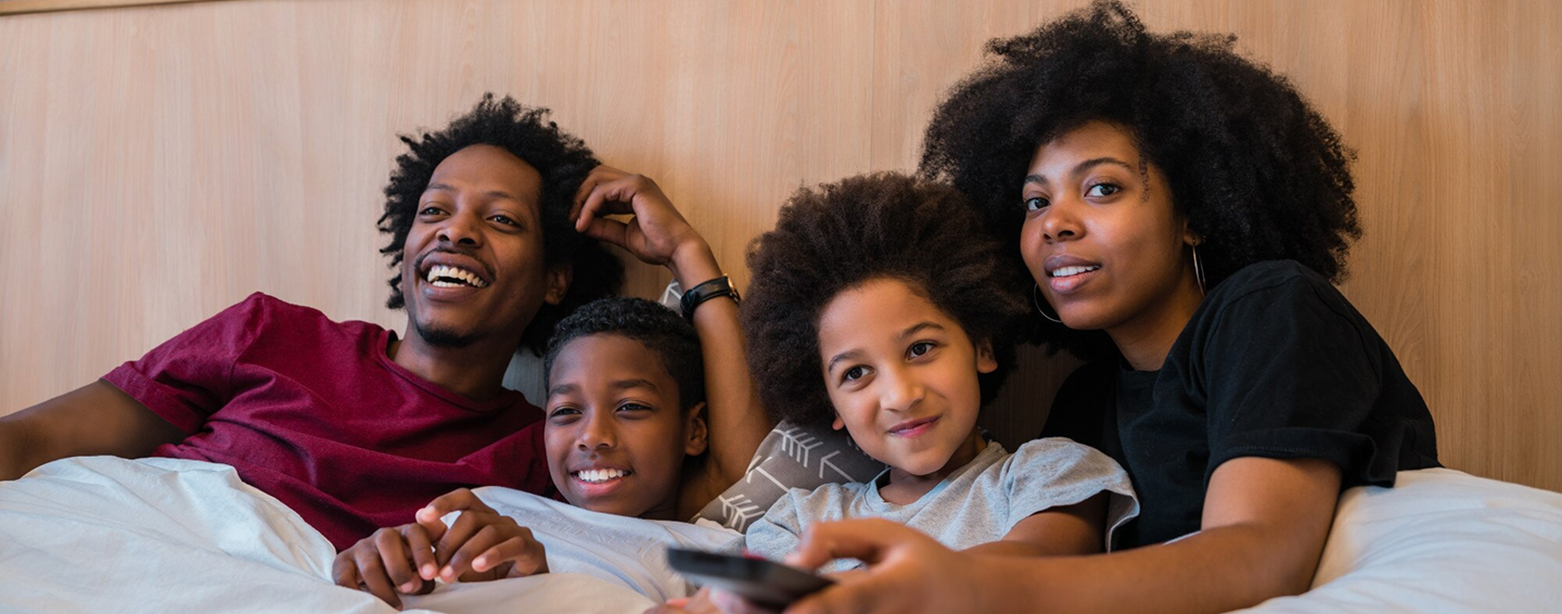 Family relaxing together